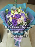 香檳玫瑰+淺粉玫瑰花束 SGPB201- Singapore florist 新加坡同城鮮花速遞