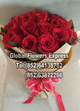 SGP203 / 24枝紅玫瑰花束 新加坡網上花店新加坡送花服務七夕情人節鮮花速遞新加坡