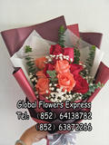 6枝紅玫瑰6枝粉玫瑰花束SGPB206 Singapore florist Singapore online flowershop