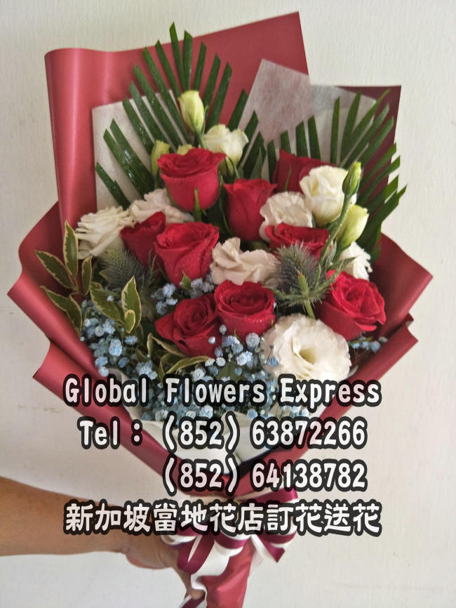 sgpvday608-永久的爱-9朵红玫瑰- singapore flowers express 新加坡