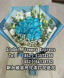 SGPVDAY612-深深的愛-19枝藍玫瑰花束-新加坡情人節鮮花速遞新加坡花店