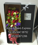 香港送花11朵紅玫瑰玫瑰鮮花禮盒花店香港鮮花速遞沙田中心新城市